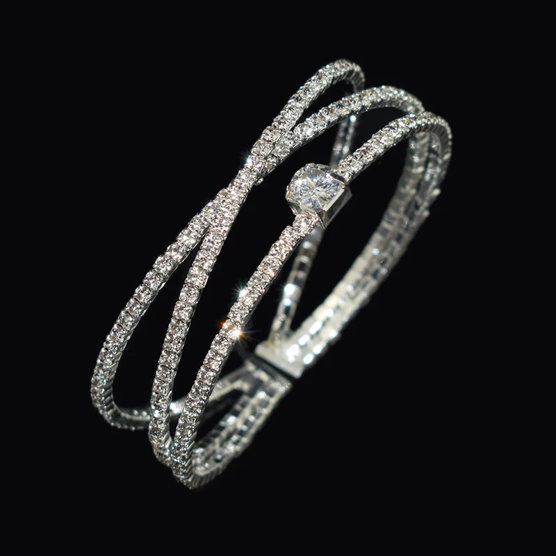 Cubic Zircon Cuff Bangle