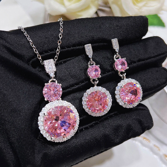 Pink Zircon Jewelry Set