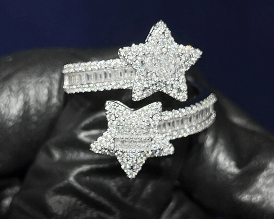 Iced Out Star Ring- resizable