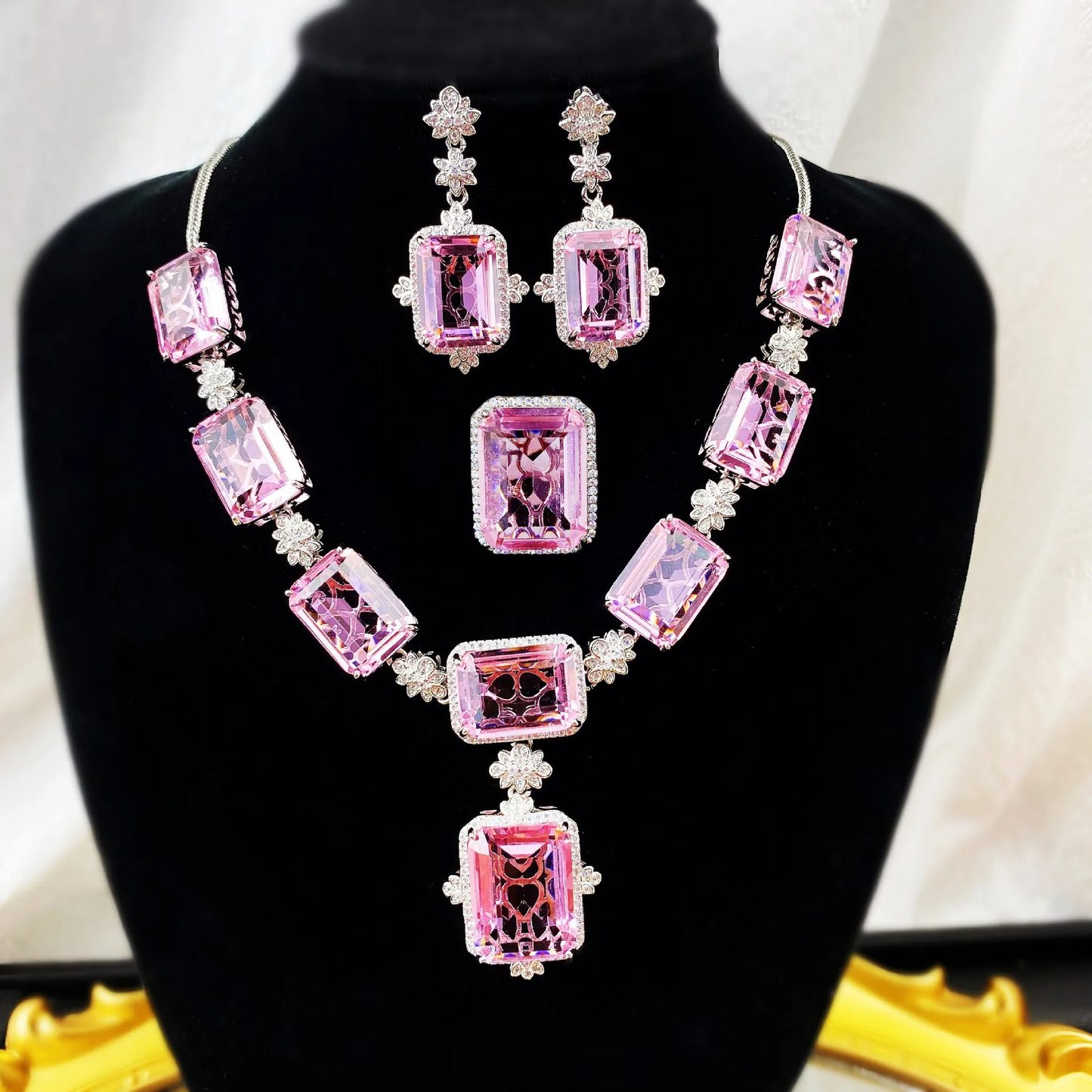 Jewelry Sets Pink Cubic Zircon