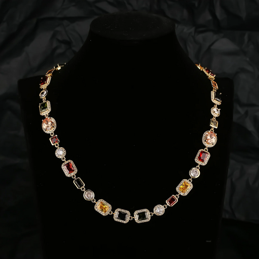 colorful zirconia necklace