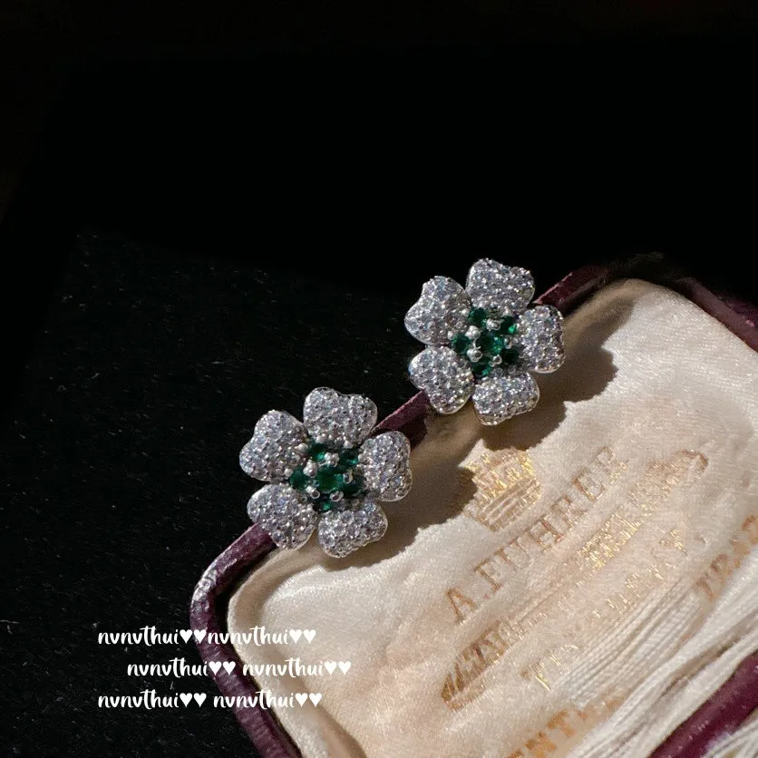 Green Flower Petal Jewelry Sets