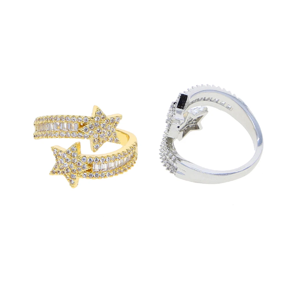 Iced Out Star Ring- resizable