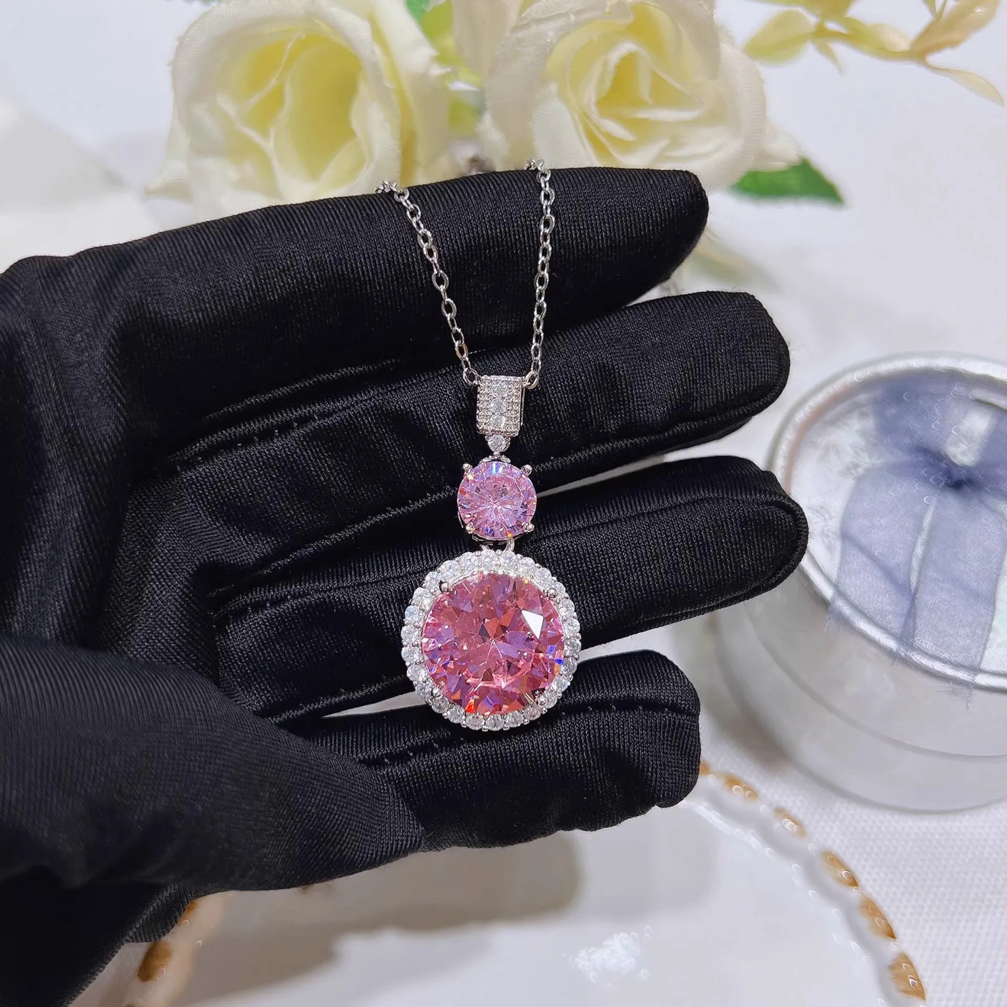 Pink Zircon Jewelry Set