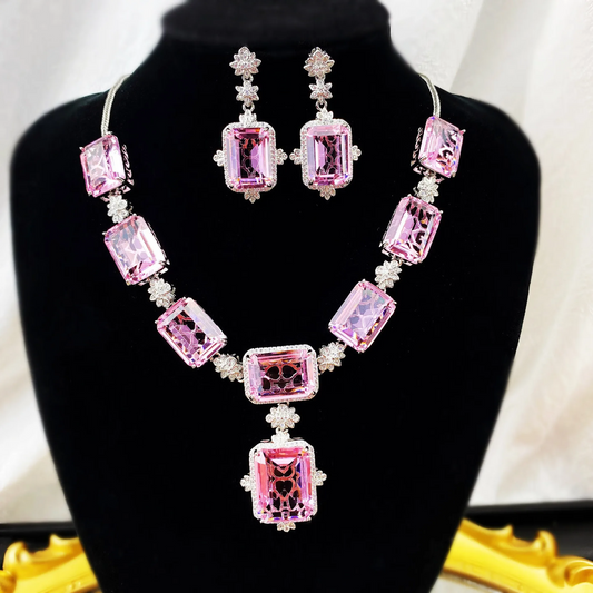 Jewelry Sets Pink Cubic Zircon