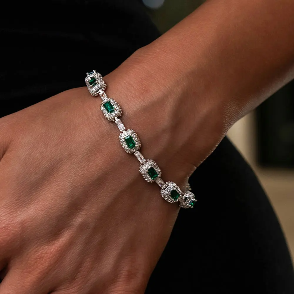 Iced Emerald Diamond Bracelet