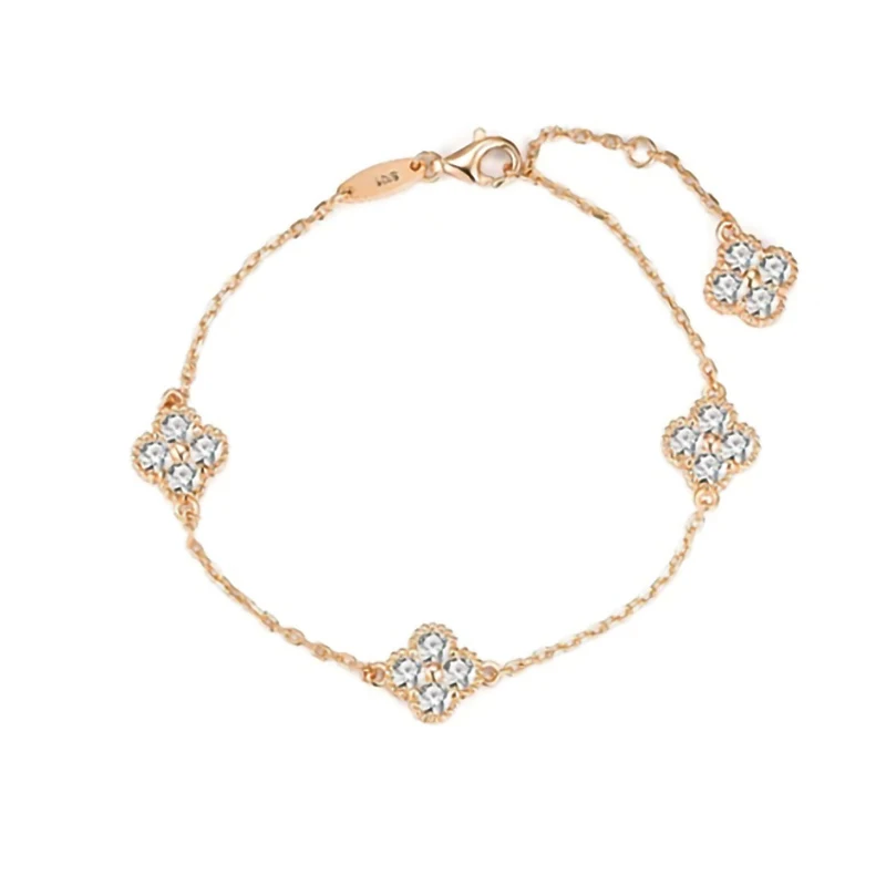 d Moissanite Clover bracelet