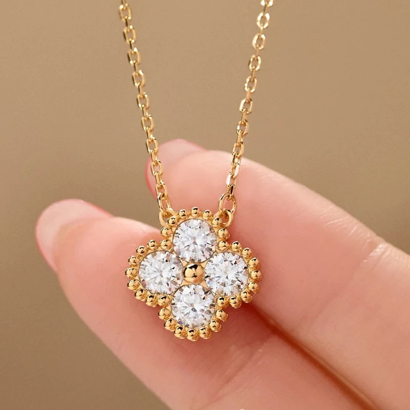 Moissanite Clover Necklace